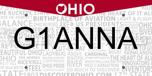 G1ANNA Ohio License Plate
