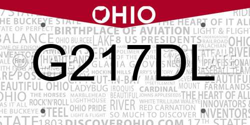 G217DL Ohio License Plate