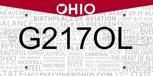 G217OL Ohio License Plate