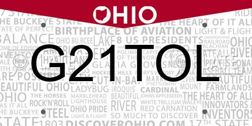 G21TOL Ohio License Plate