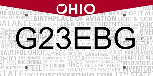 G23EBG Ohio License Plate