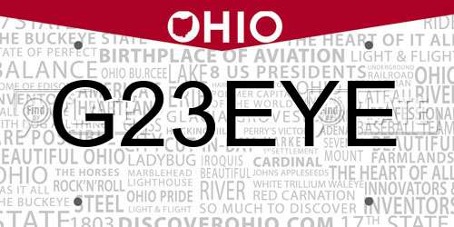 G23EYE Ohio License Plate