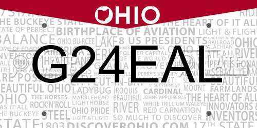 G24EAL Ohio License Plate