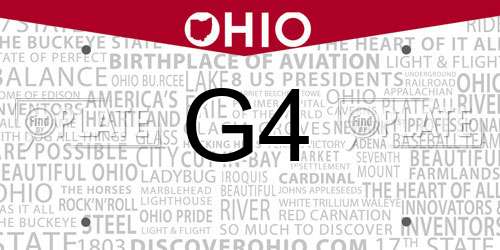 G4 Ohio License Plate