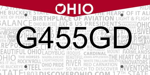 G455GD Ohio License Plate