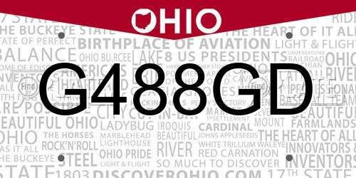 G488GD Ohio License Plate