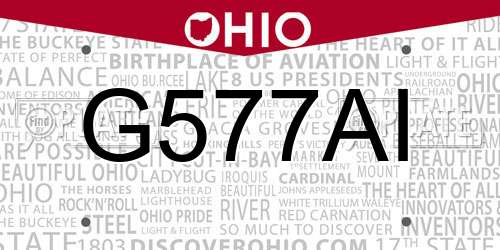 G577AI Ohio License Plate