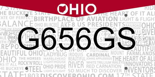 G656GS Ohio License Plate