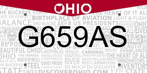 G659AS Ohio License Plate