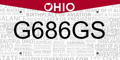 G686GS Ohio License Plate