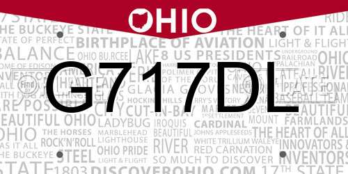 G717DL Ohio License Plate