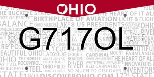 G717OL Ohio License Plate