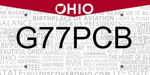 G77PCB Ohio License Plate