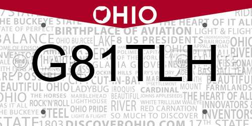 G81TLH Ohio License Plate