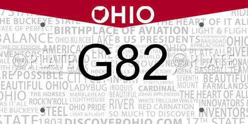 G82 Ohio License Plate