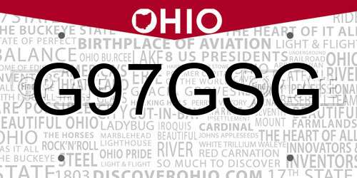 G97GSG Ohio License Plate