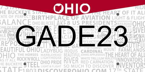 GADE23 Ohio License Plate