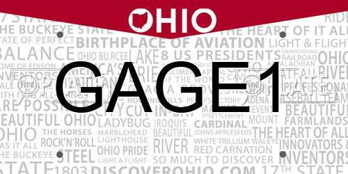 GAGE1 Ohio License Plate