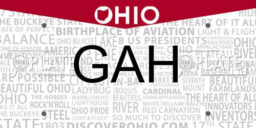 GAH Ohio License Plate