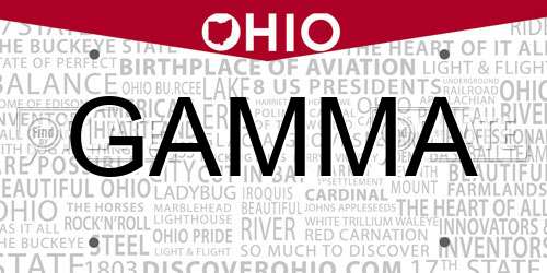 GAMMA Ohio License Plate