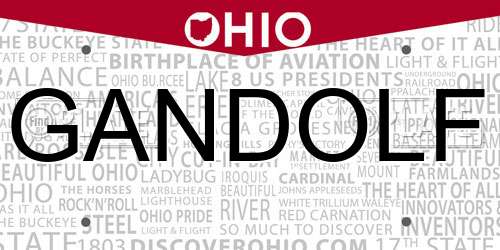 GANDOLF Ohio License Plate