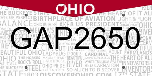 GAP2650 Ohio License Plate