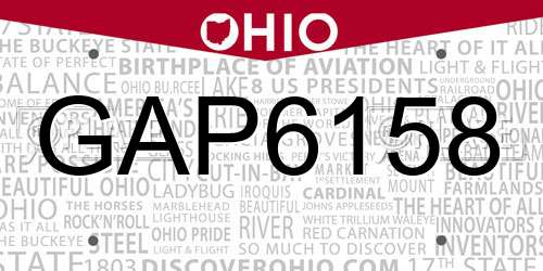 GAP6158 Ohio License Plate