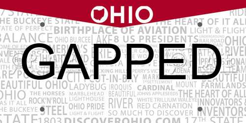 GAPPED Ohio License Plate