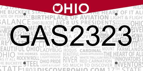 GAS2323 Ohio License Plate