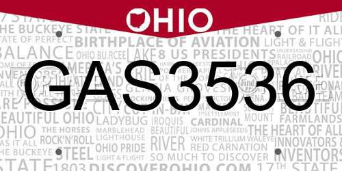 GAS3536 Ohio License Plate