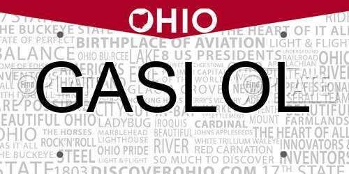 GASLOL Ohio License Plate