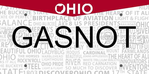 GASNOT Ohio License Plate