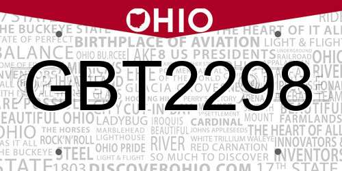 GBT2298 Ohio License Plate