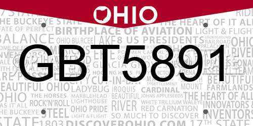 GBT5891 Ohio License Plate