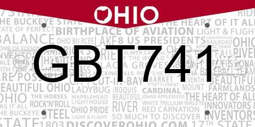 GBT741 Ohio License Plate