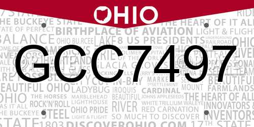 GCC7497 Ohio License Plate