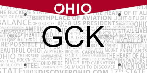GCK Ohio License Plate