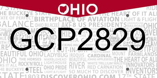 GCP2829 Ohio License Plate