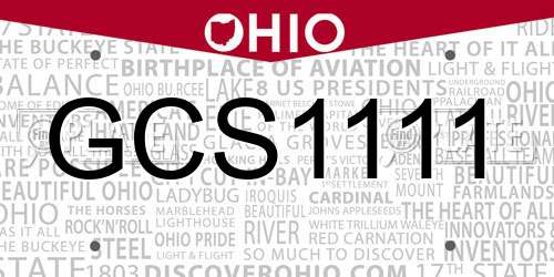 GCS1111 Ohio License Plate