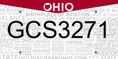 GCS3271 Ohio License Plate