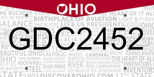 GDC2452 Ohio License Plate
