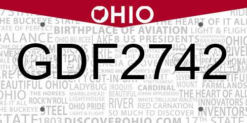 GDF2742 Ohio License Plate
