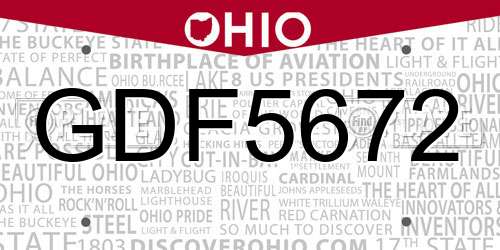 GDF5672 Ohio License Plate