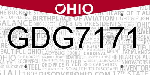 GDG7171 Ohio License Plate