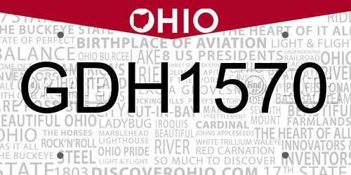 GDH1570 Ohio License Plate