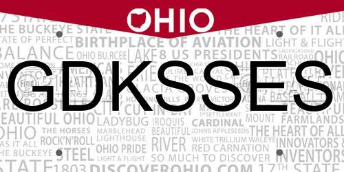 GDKSSES Ohio License Plate