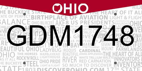 GDM1748 Ohio License Plate