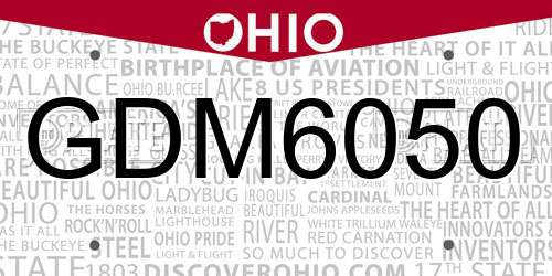 GDM6050 Ohio License Plate