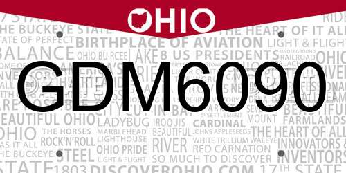 GDM6090 Ohio License Plate