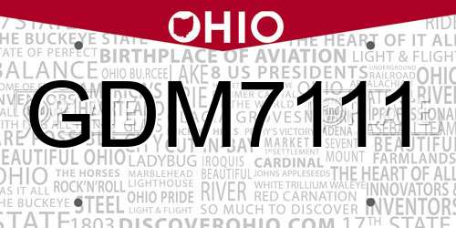 GDM7111 Ohio License Plate